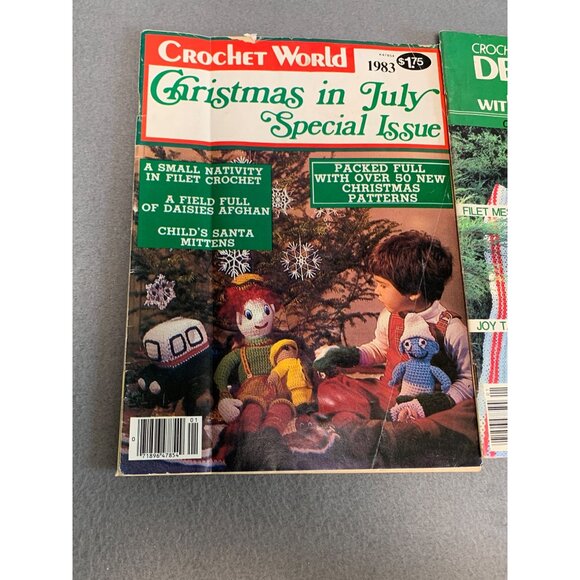 Vintage Crochet World Magazines Lot - Decorating with Crochet & Christmas 80s - Picture 2 of 3
